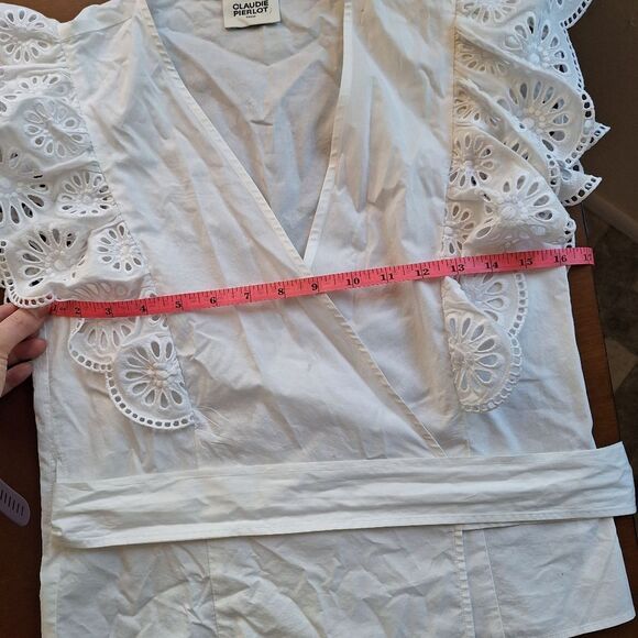Claudie PIERLOT White Cotton Wrap Shirt - Picture 6 of 12